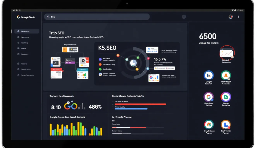 A screenshot of Google tools used for SEO success.
