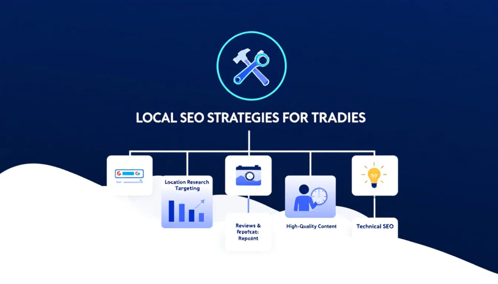 A visual representation of local SEO strategies for tradies.